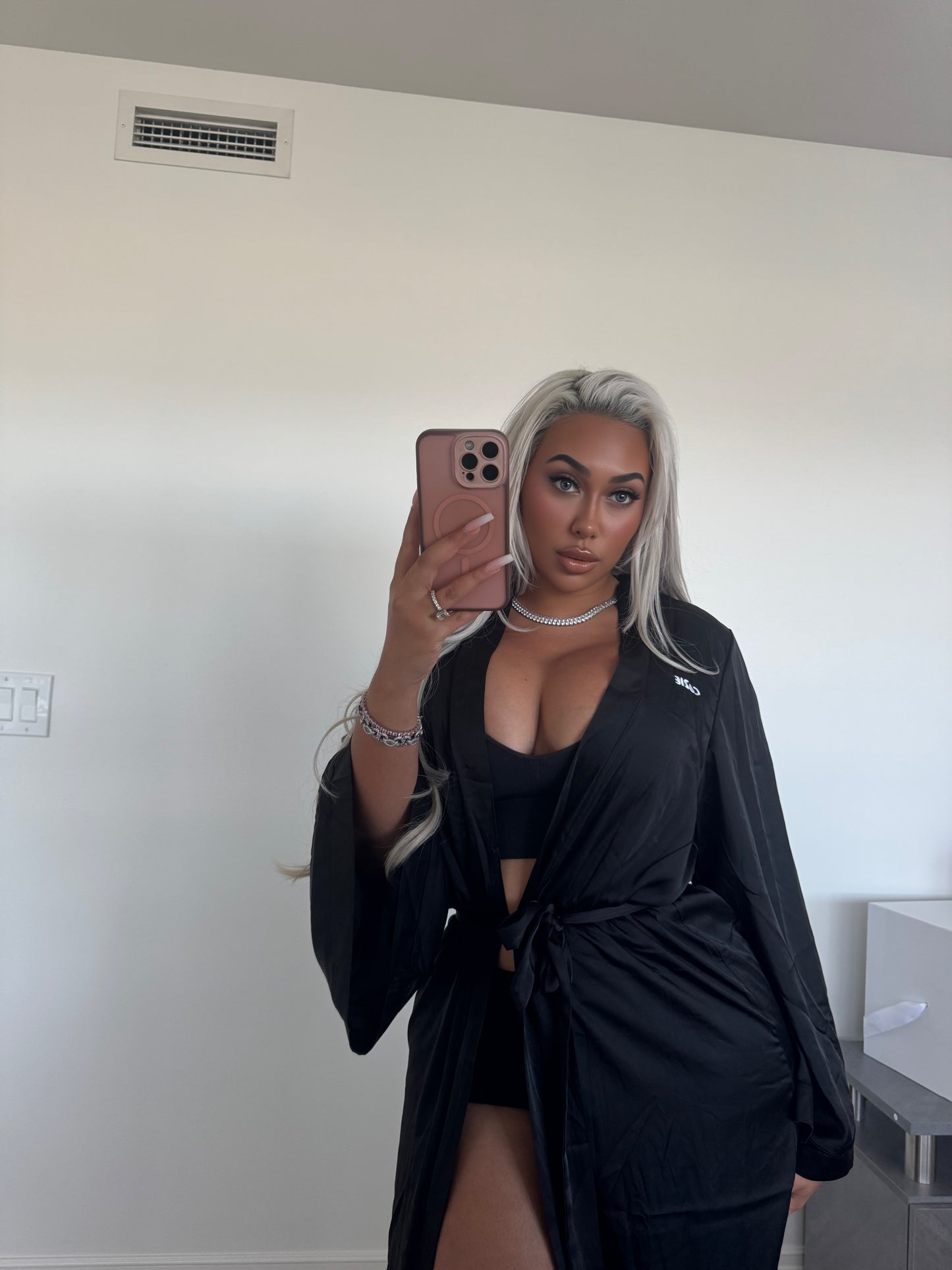 Midnight Muse Long Silk Robe