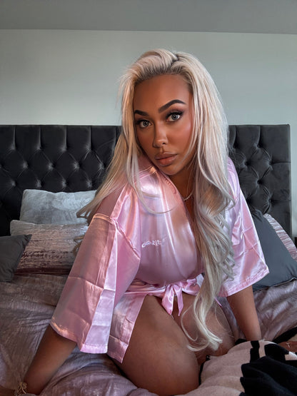 Blush Hour Short Silk Robe