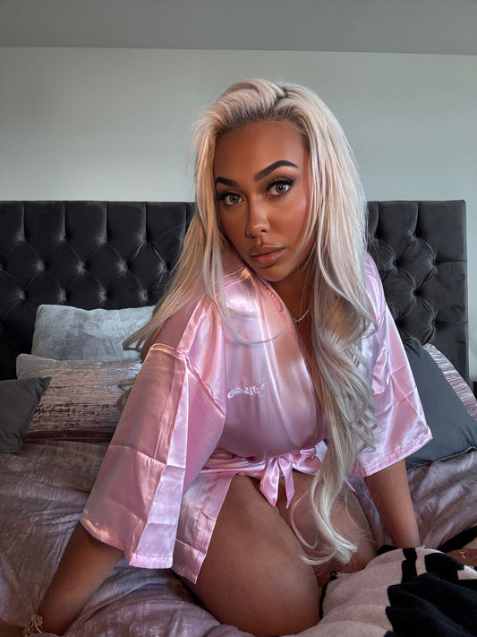 Blush Hour Short Silk Robe