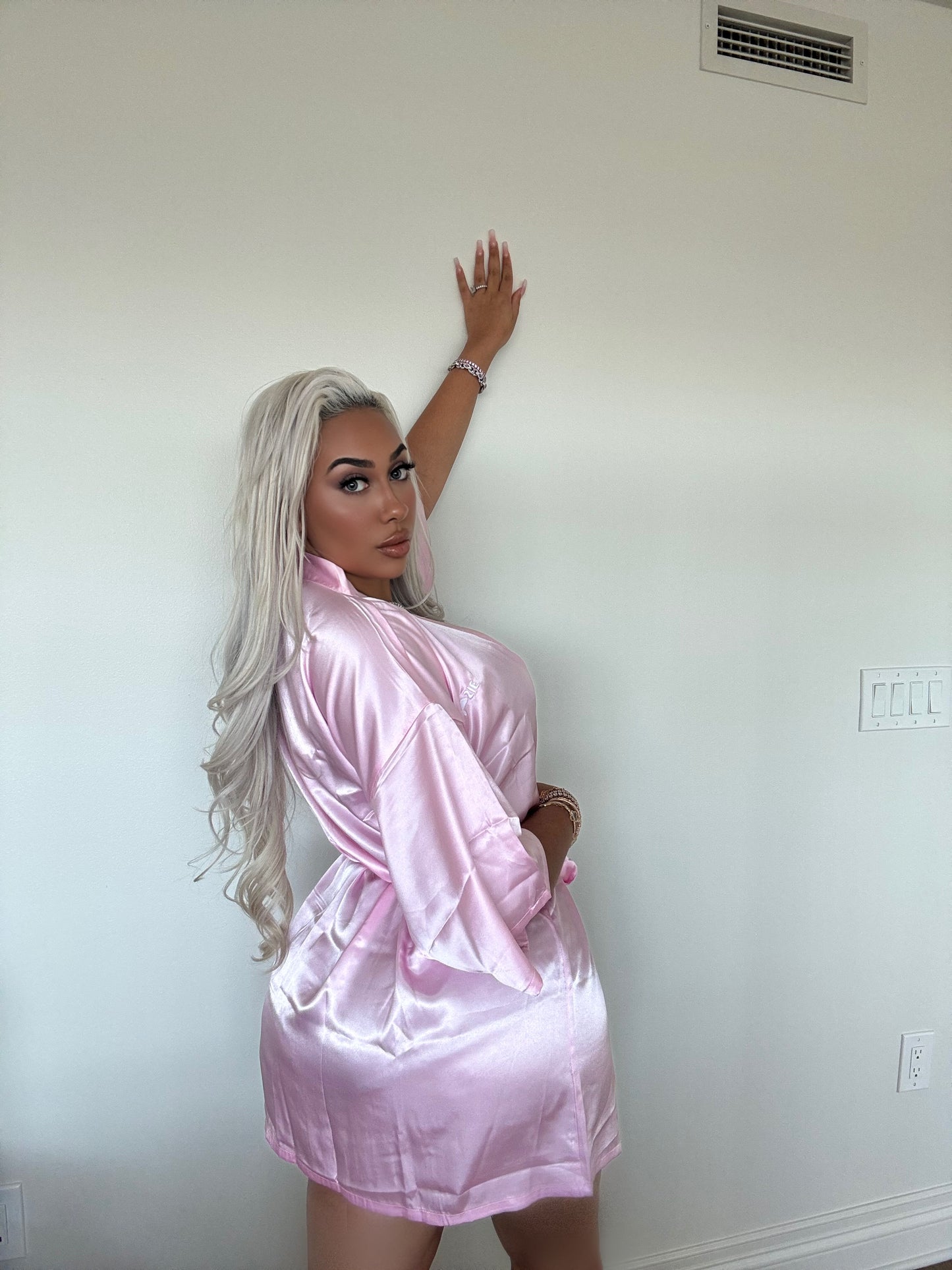 Blush Hour Short Silk Robe